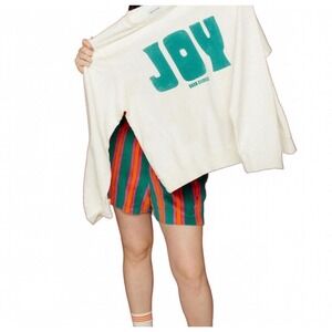 BOBO CHOSES JOY Sweatshirt Cream Green Graphic Pullover Women's Size L